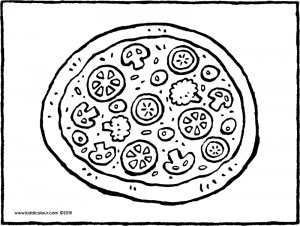 Kleurplaat Pizza